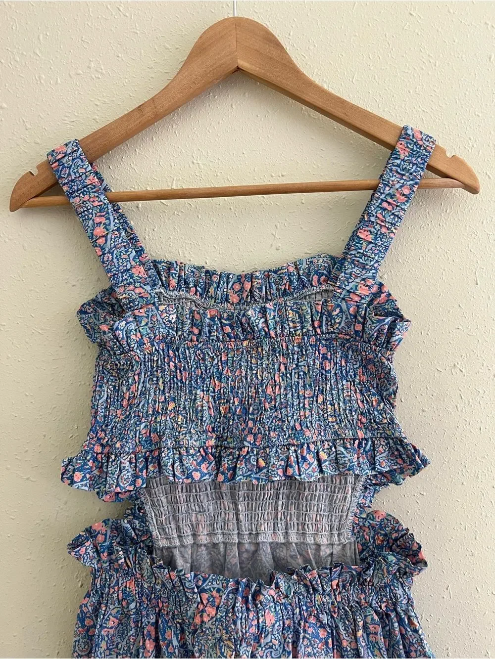 The New Society Albertina Girls Dress in Liberty Floral Print Blue/Pink Size M